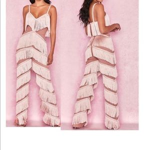 Fringe Pink Sleeveless Jumpsuit